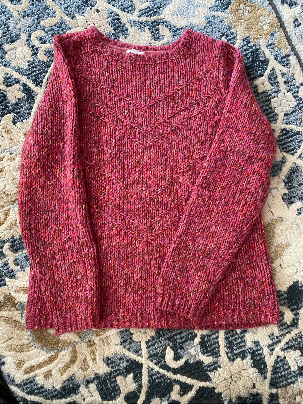 J.Jill Cozy Pink Marled Knit Sweater great condition size S